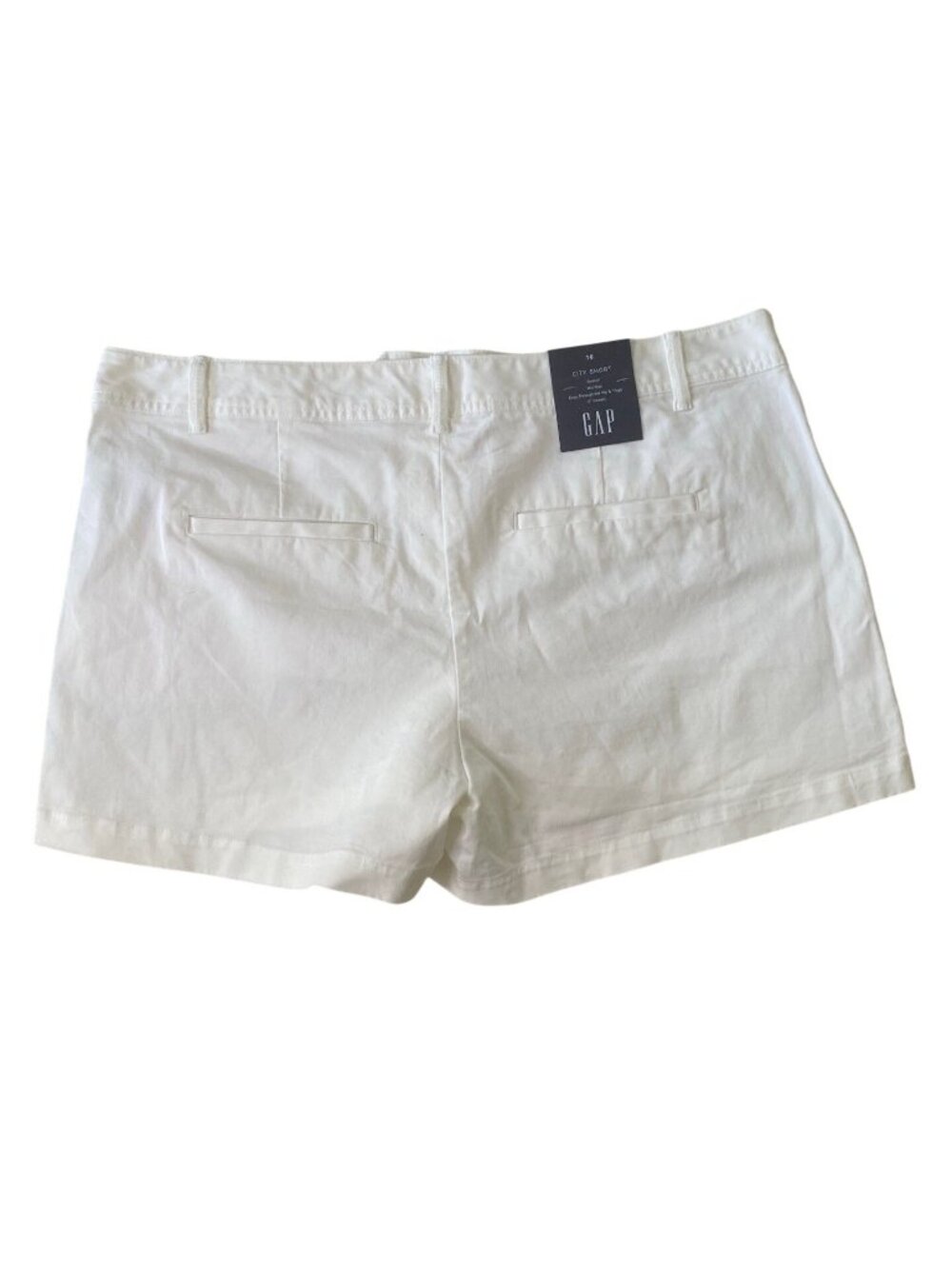 NWT GAP City Shorts size 16 Stretch Mid-Rise Relaxed Fit Summer Beach White - Picture 2 of 12